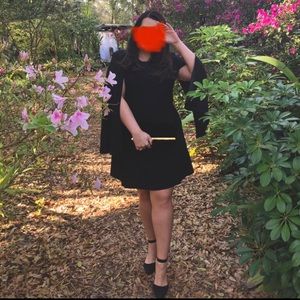Black cape sleeve dress